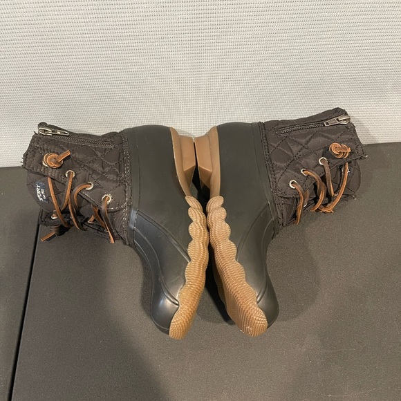 Sperry Black Matte Children Salwater Water Resistant Boots - Picture 6 of 7